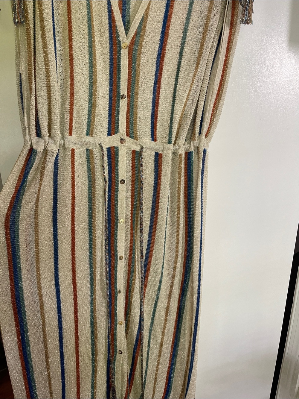 Zara Striped Italian Knit Button-Front Kaftan Dress. Limited Edition. Size M - Picture 10 of 10